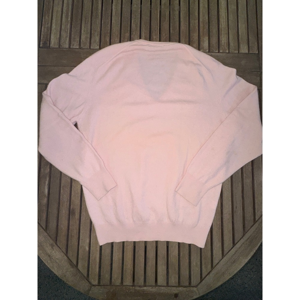 Vintage Burberrys of London Pink V-Neck Sweater Lambswool Angora Spain Size 7 - Picture 7 of 10